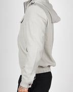 Beige Zip Utility Jacket with Hood