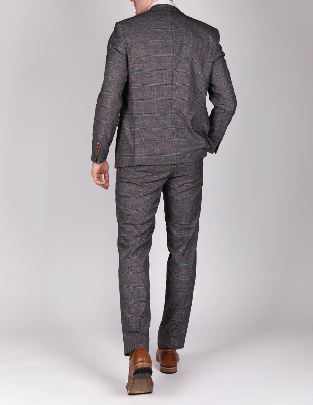Jenson Grey Check Suit with Double Breasted Waistcoat