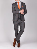 Jenson Grey Check Suit with Double Breasted Waistcoat
