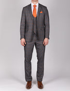 Jenson Grey Check Suit with Double Breasted Waistcoat