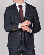 Jenson - Marine Navy Check Blazer