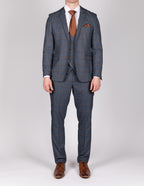 Jenson Sky Blue Check Suit with Double Breasted Waistcoat