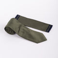 MC Diagonal Striped - Tie & Pocket Square Set in Khaki Green