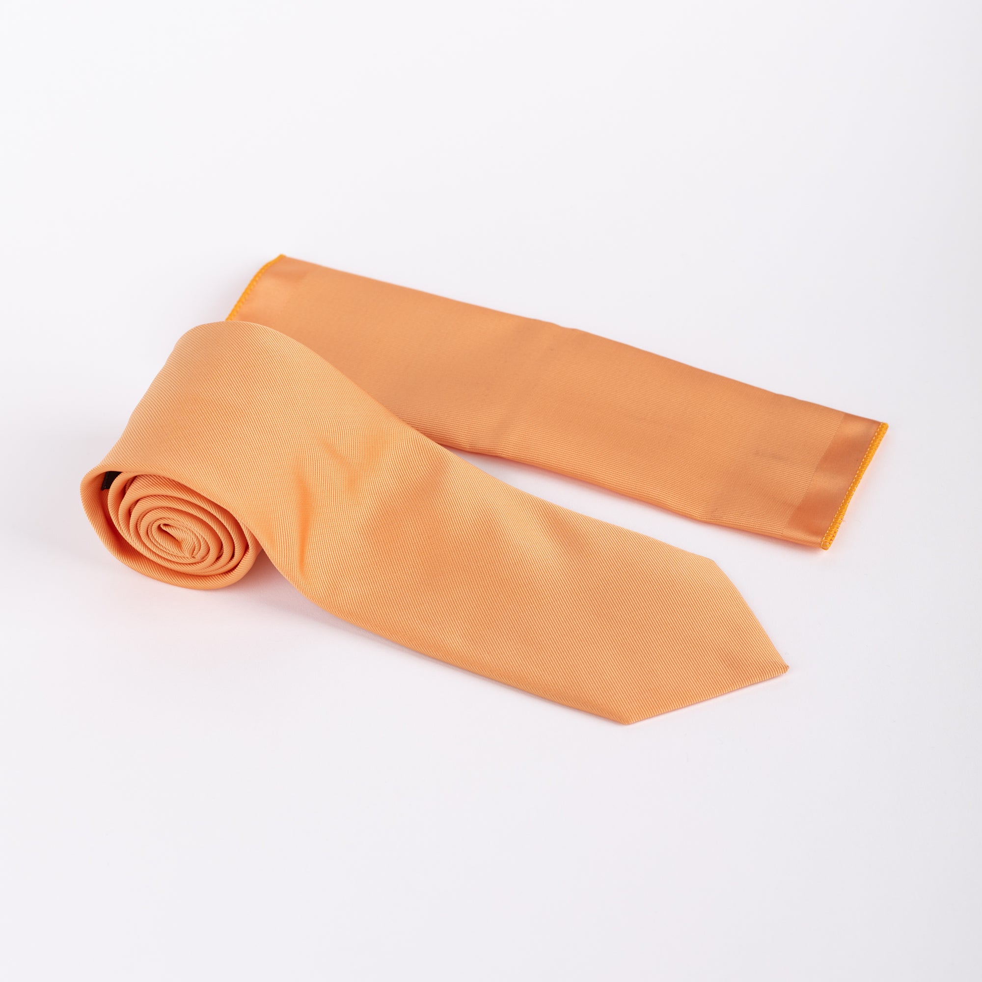 MC Diagonal Striped - Tie & Pocket Square Set in Light Orange