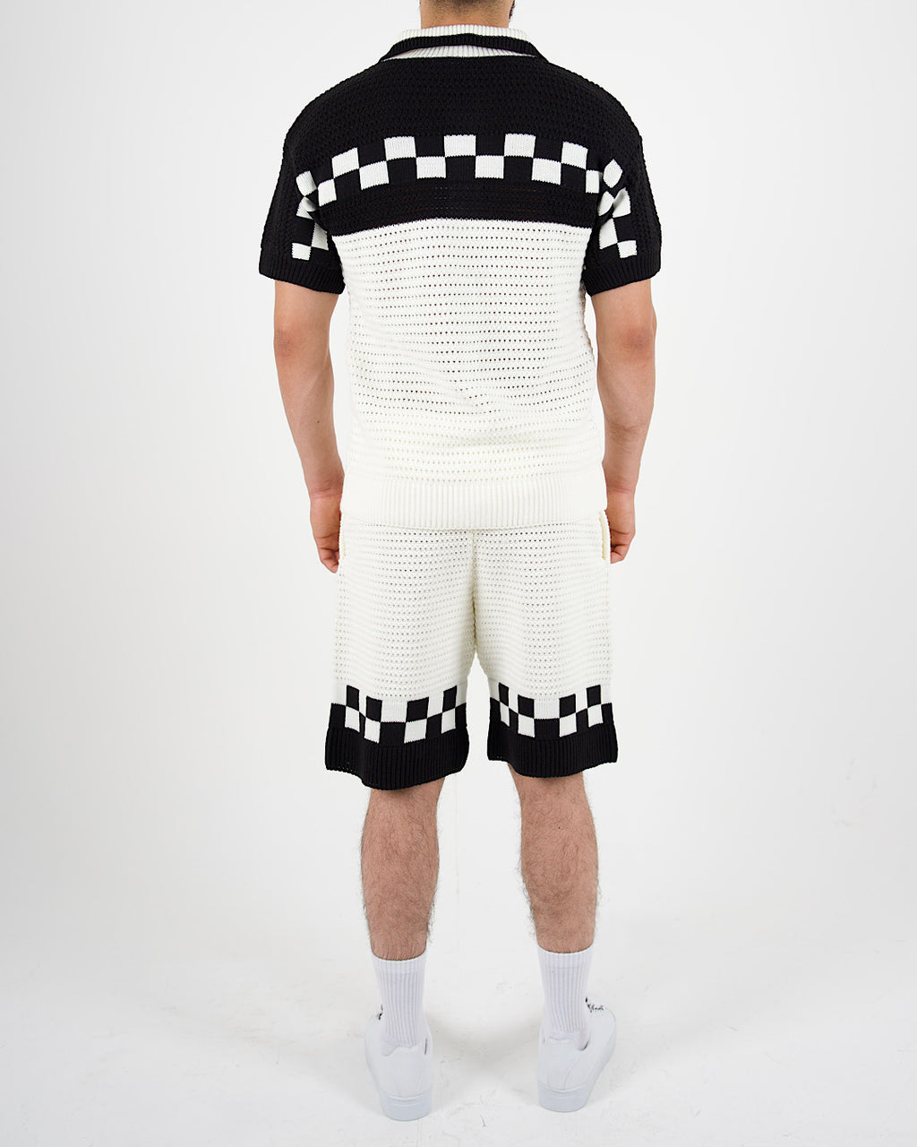 Riviera Crochet Knit Polo & Shorts Set