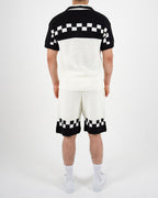 Riviera Crochet Knit Polo & Shorts Set