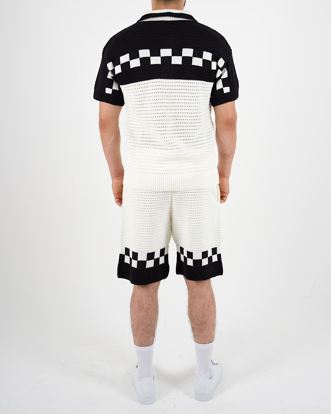 Riviera Crochet Knit Polo & Shorts Set