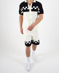 Riviera Crochet Knit Polo & Shorts Set