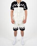 Riviera Crochet Knit Polo & Shorts Set