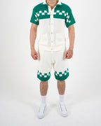 Riviera Crochet Knit Polo & Shorts Set