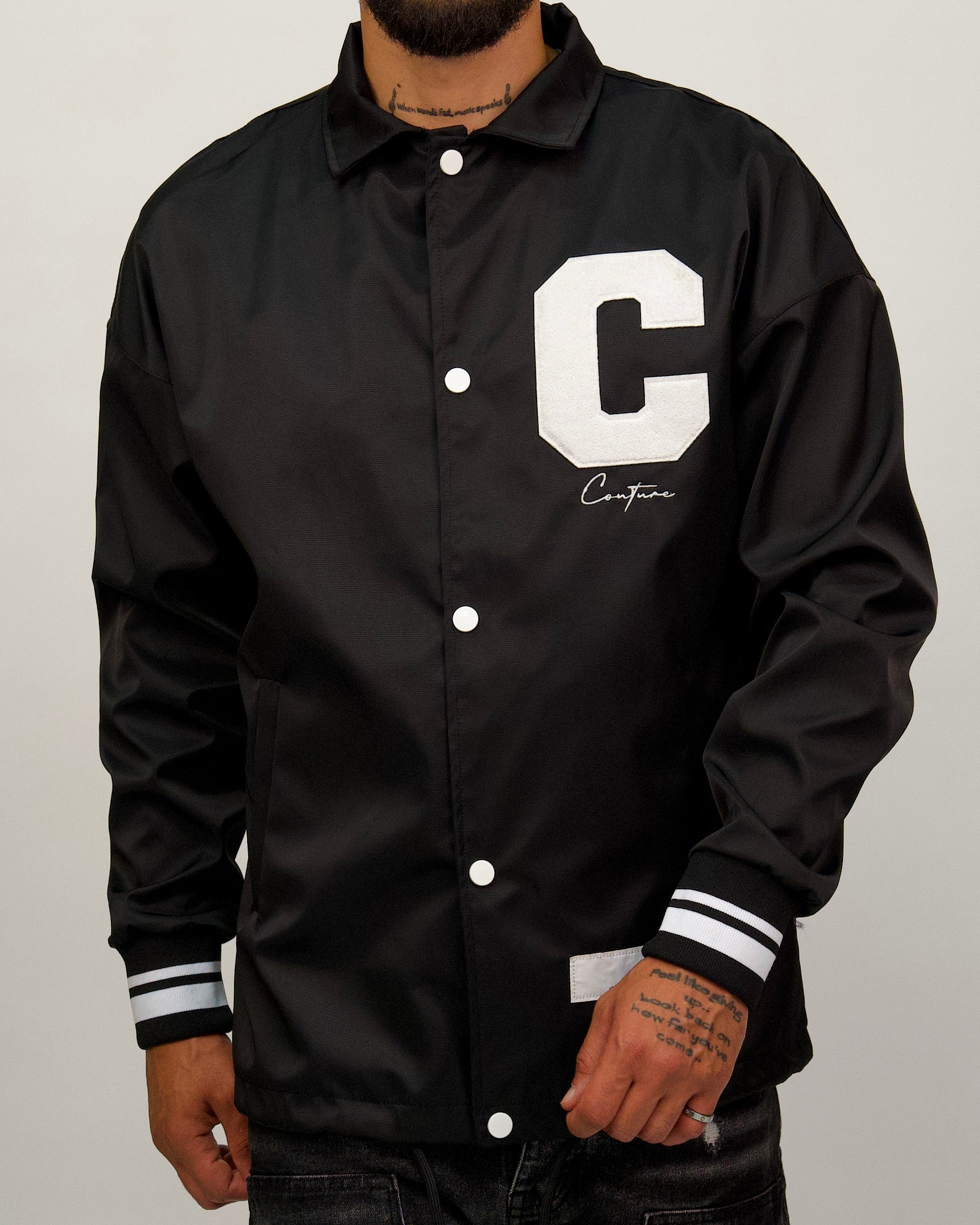 Men's Collared Varsity 'C' Detail Jacket – Milano Couture
