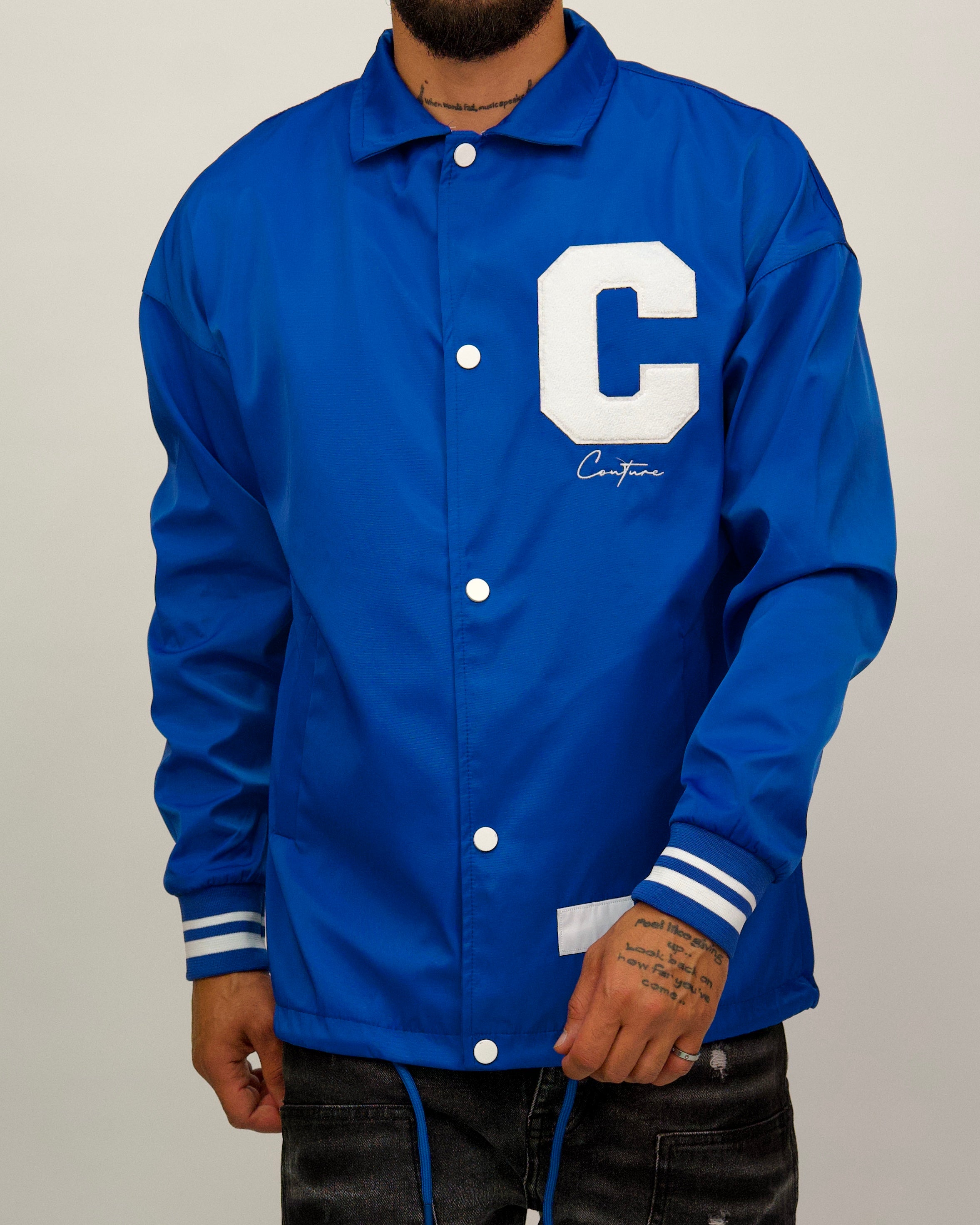 Men's Collared Varsity 'C' Detail Jacket – Milano Couture