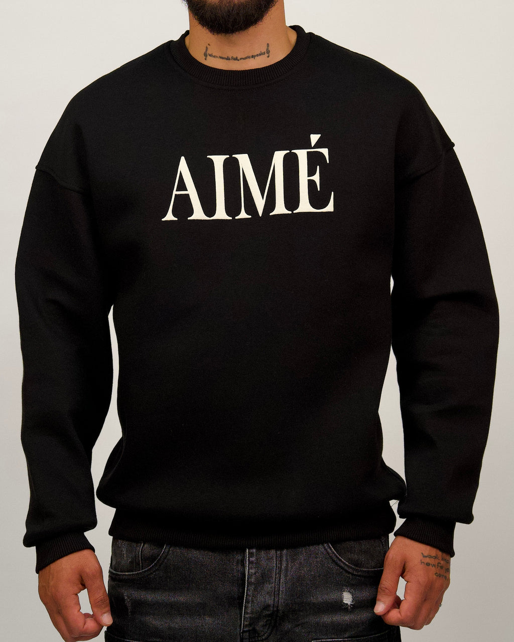 'AIME' Print Sweater