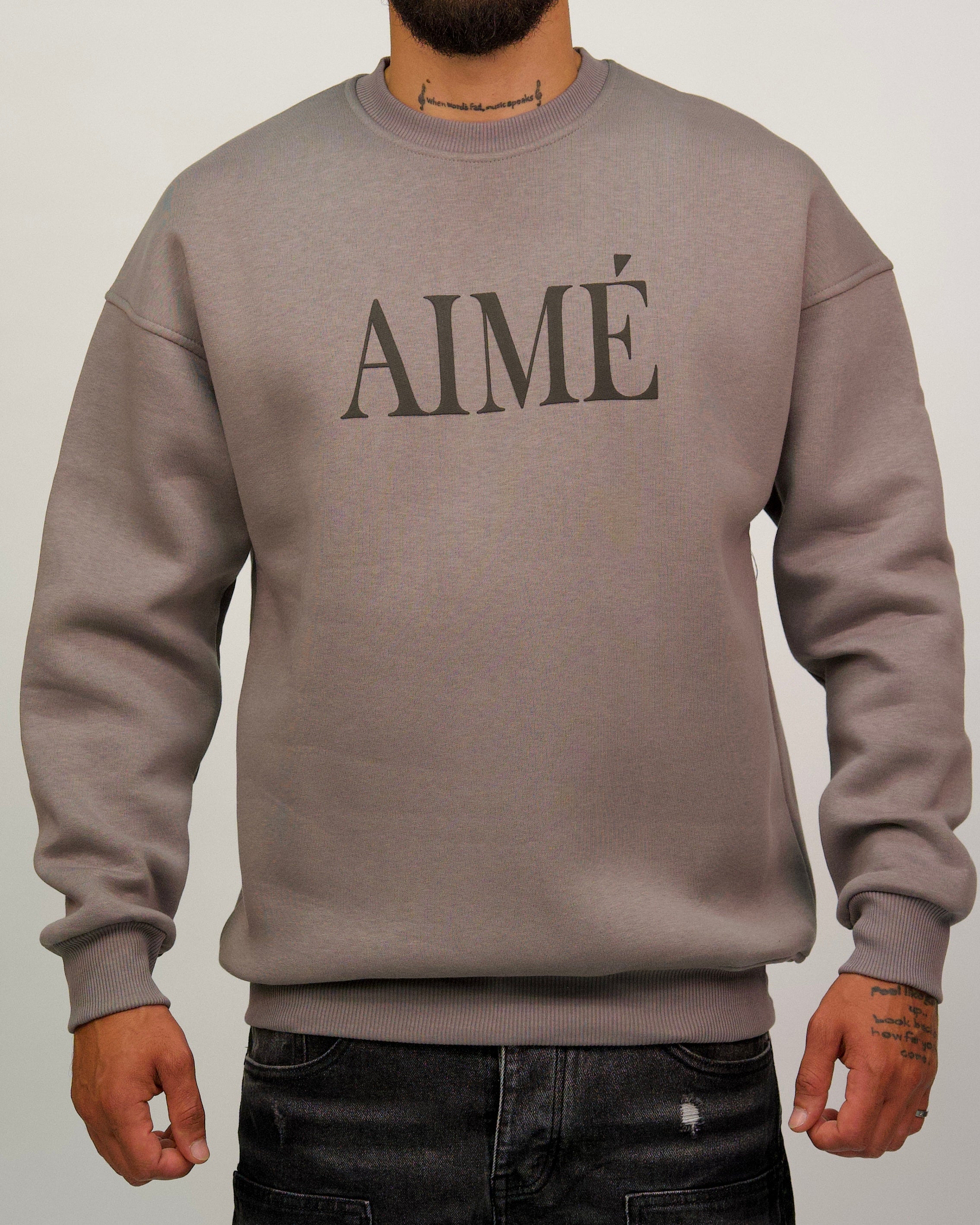 'AIME' Print Sweater