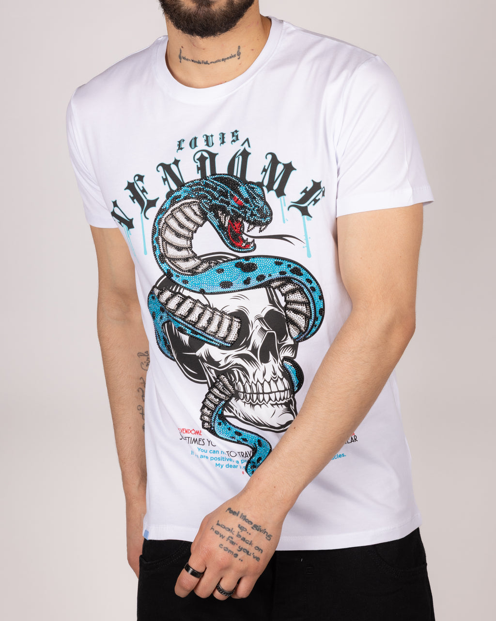 Diamante Venom Skull Serpent T-Shirt