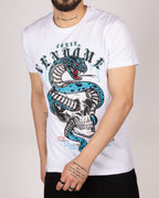 Diamante Venom Skull Serpent T-Shirt
