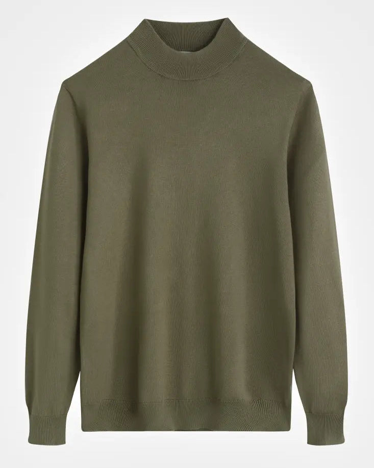 Green Mock Neck Sweatshirt