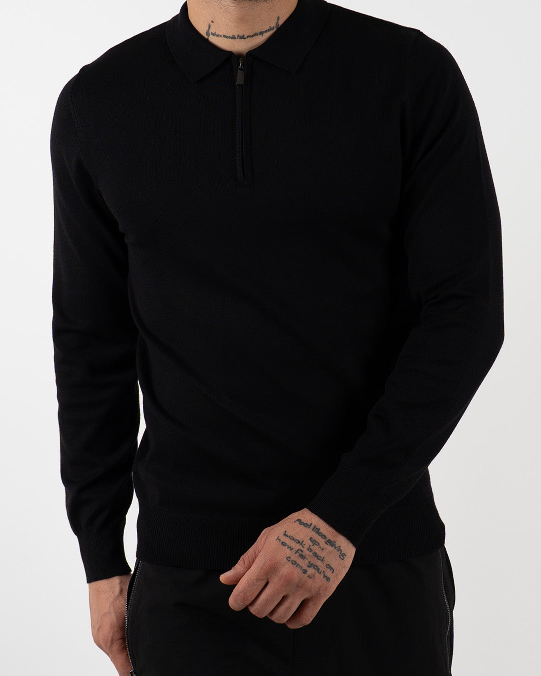 Quarter Zip Long Sleeve Polo Sweatshirts