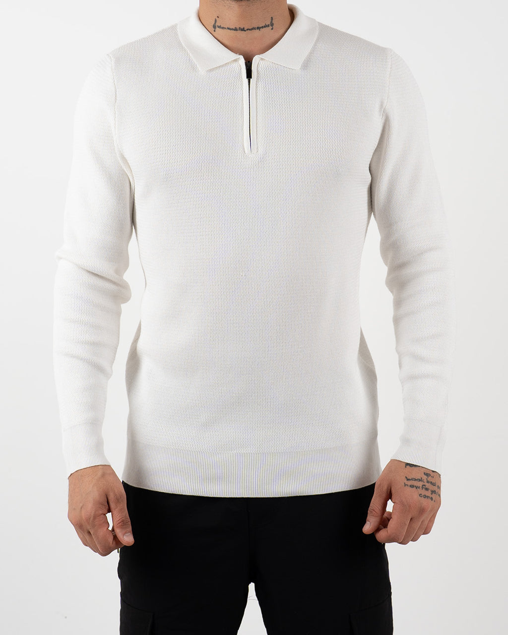 Minimal Zip-Collar Knit Polo