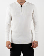 Minimal Zip-Collar Knit Polo
