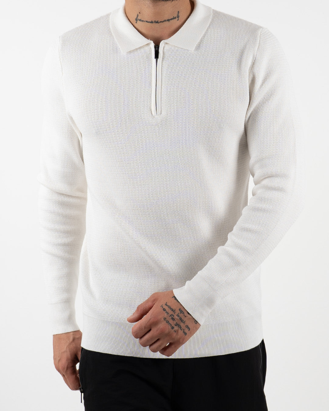 Minimal Zip-Collar Knit Polo