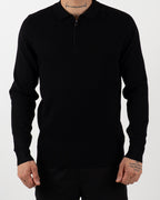 Minimal Zip-Collar Knit Polo