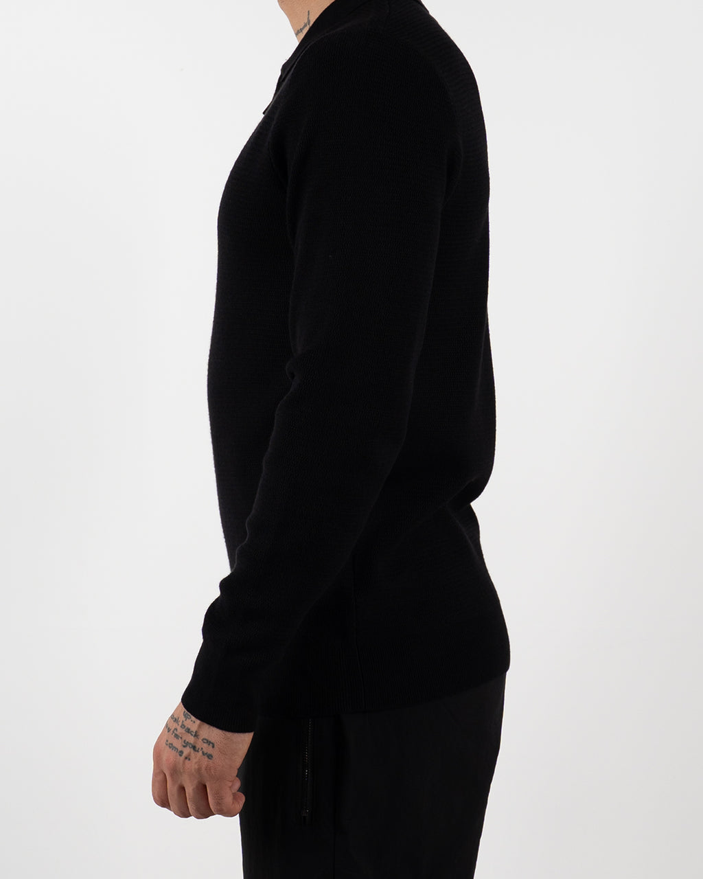 Minimal Zip-Collar Knit Polo