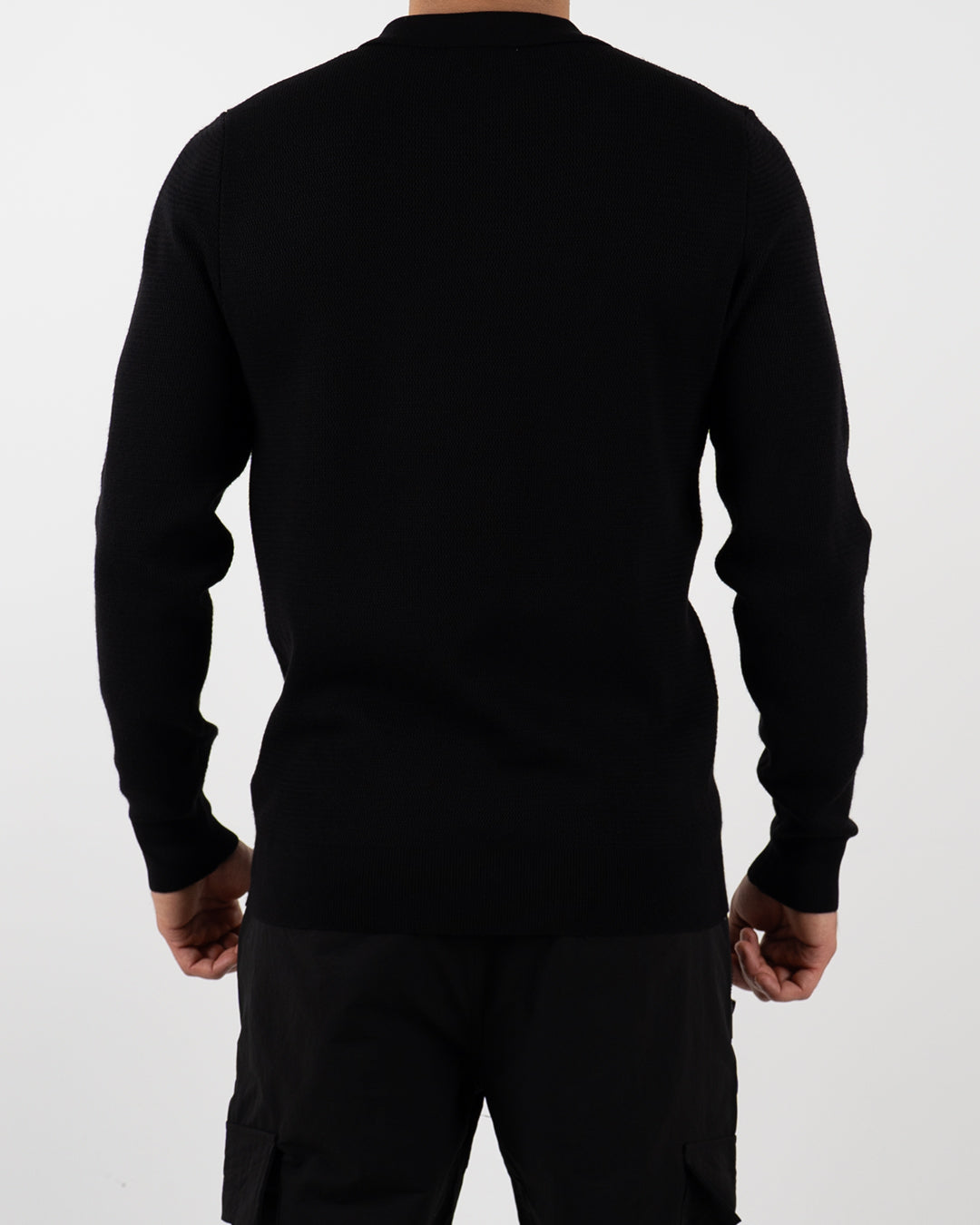 Minimal Zip-Collar Knit Polo