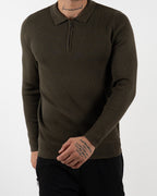 Minimal Zip-Collar Knit Polo