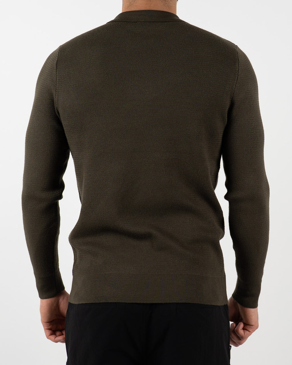 Minimal Zip-Collar Knit Polo