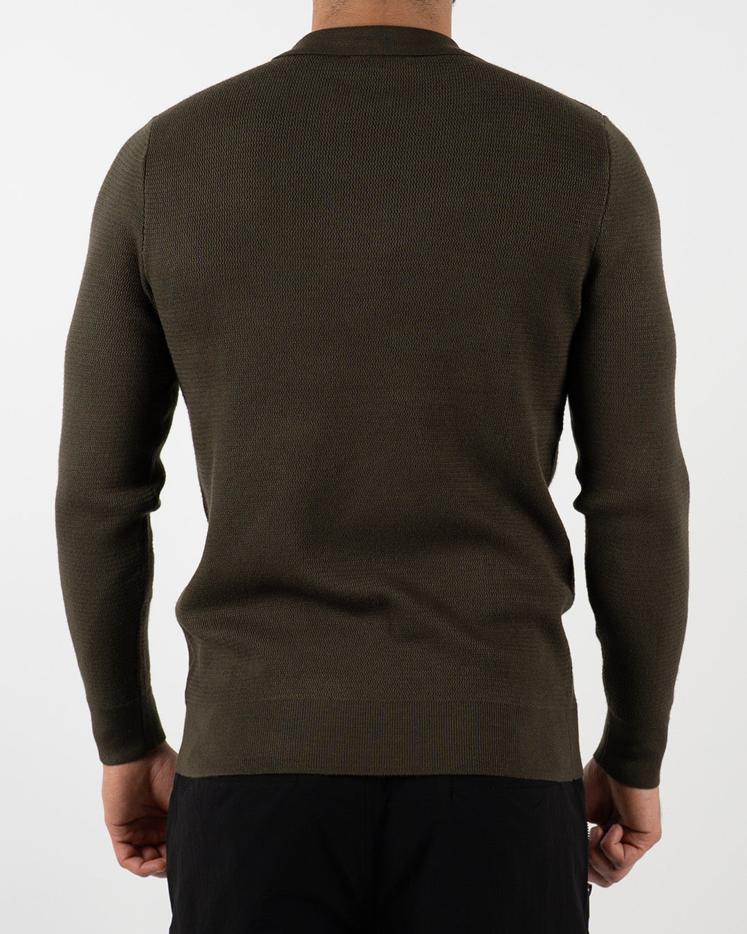Minimal Zip-Collar Knit Polo