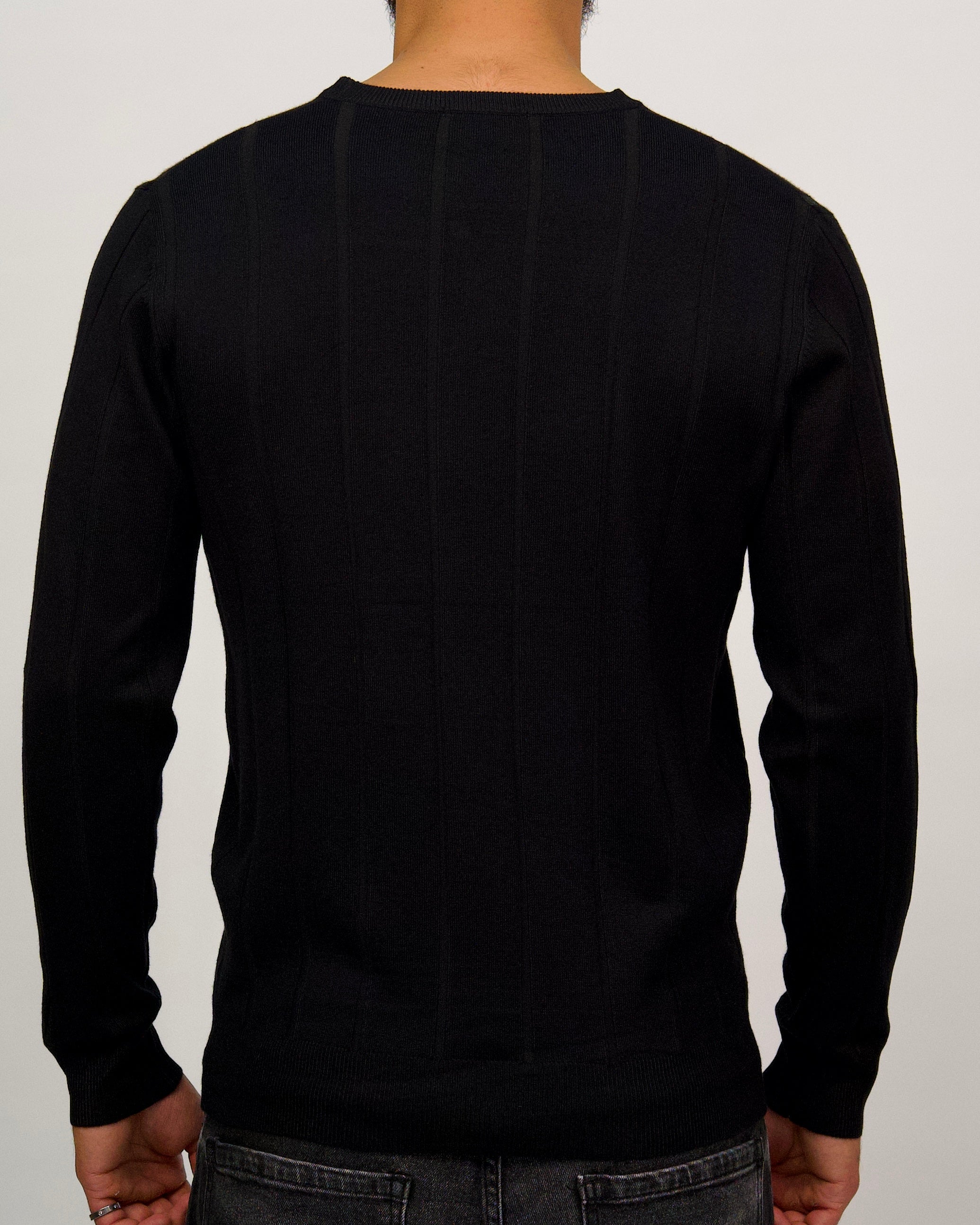 Ribbed Knit Crewneck Sweater