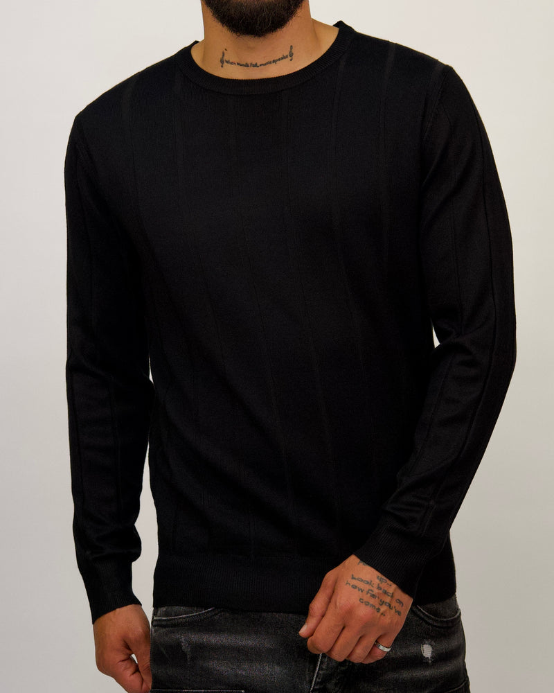 Ribbed Knit Crewneck Sweater
