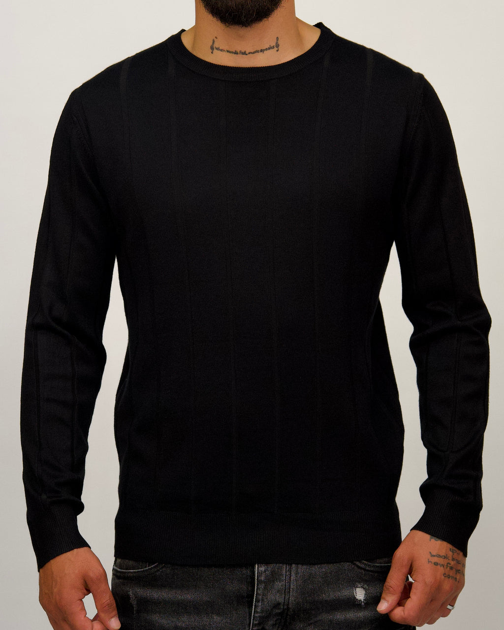 Ribbed Knit Crewneck Sweater