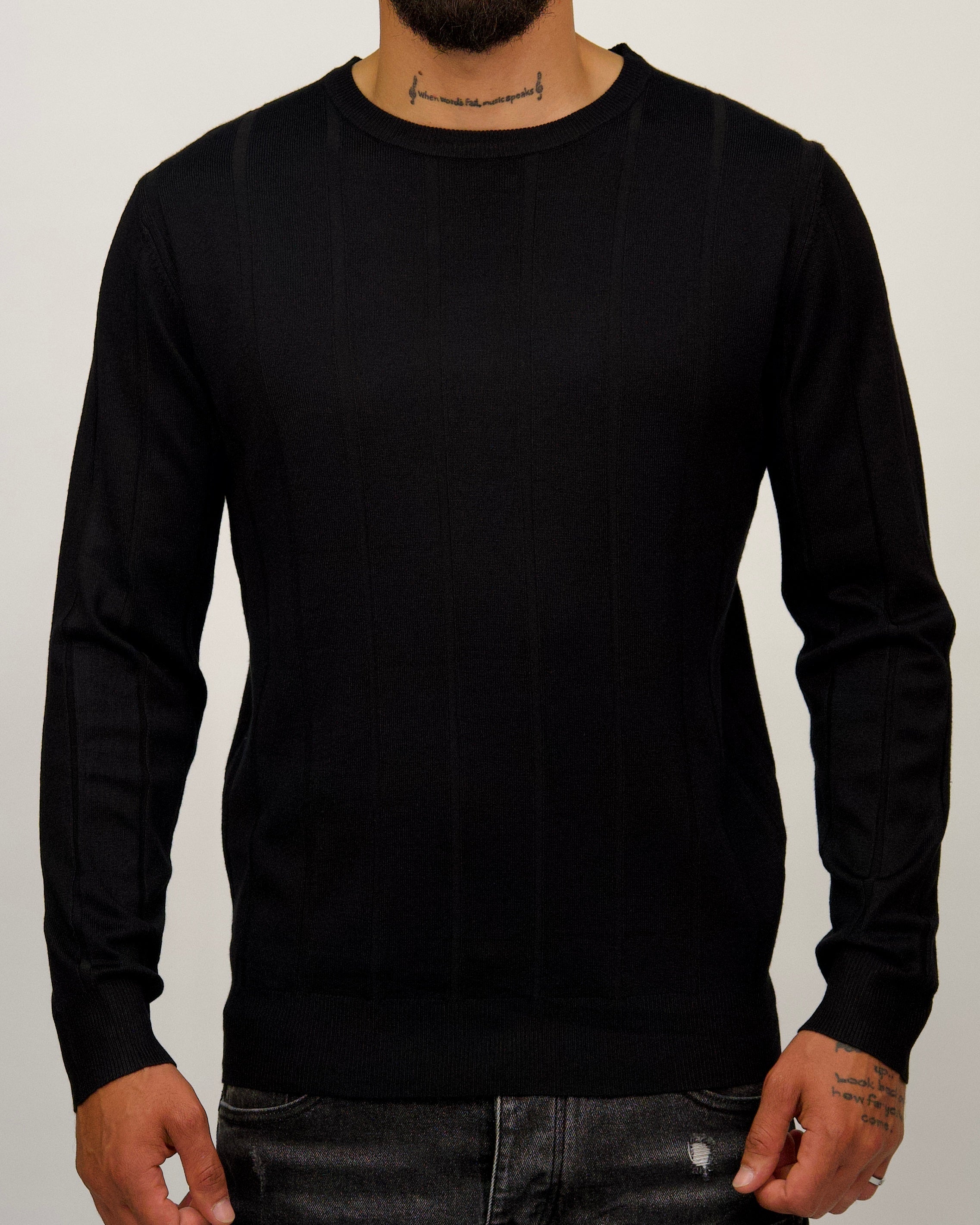 Ribbed Knit Crewneck Sweater