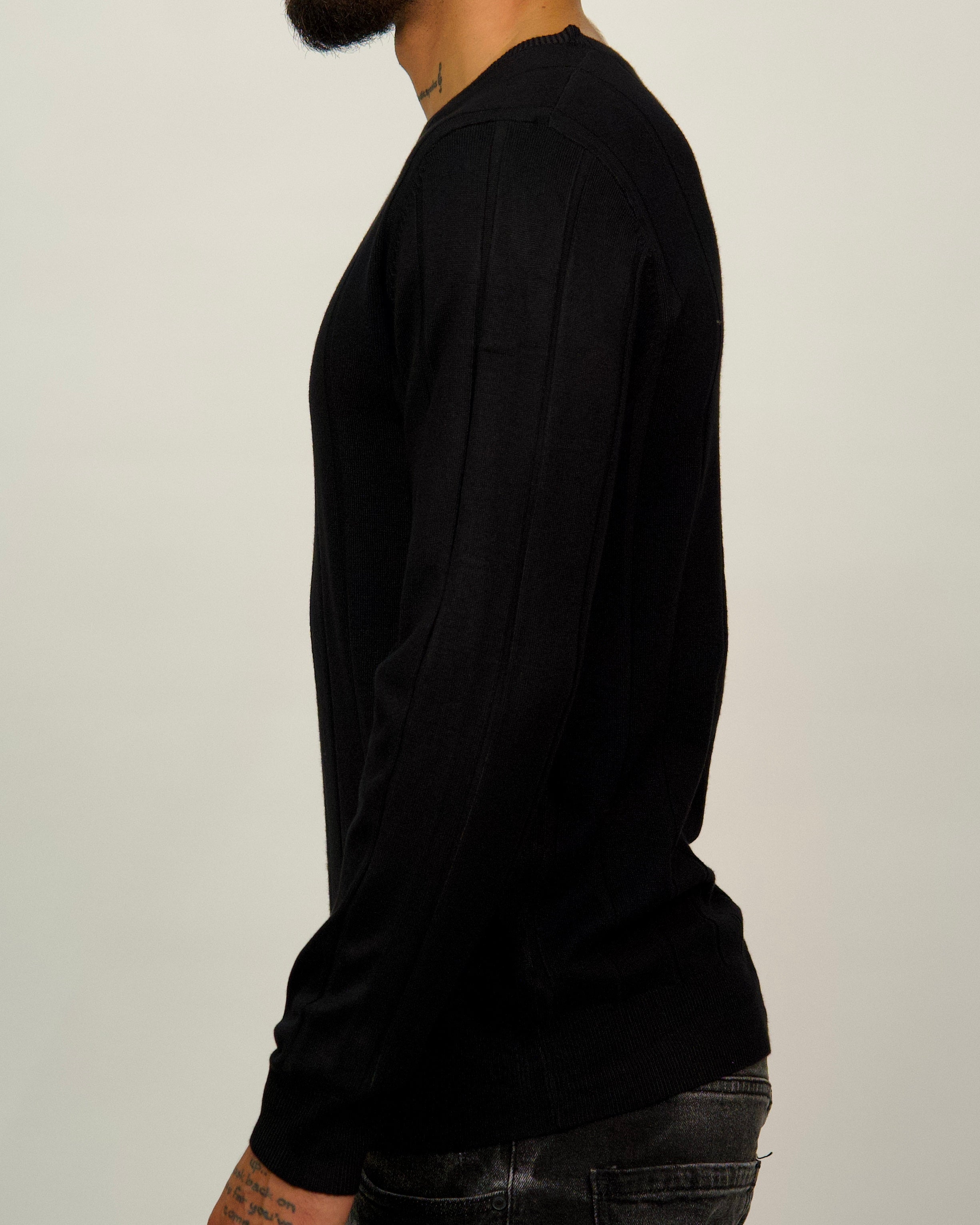 Ribbed Knit Crewneck Sweater