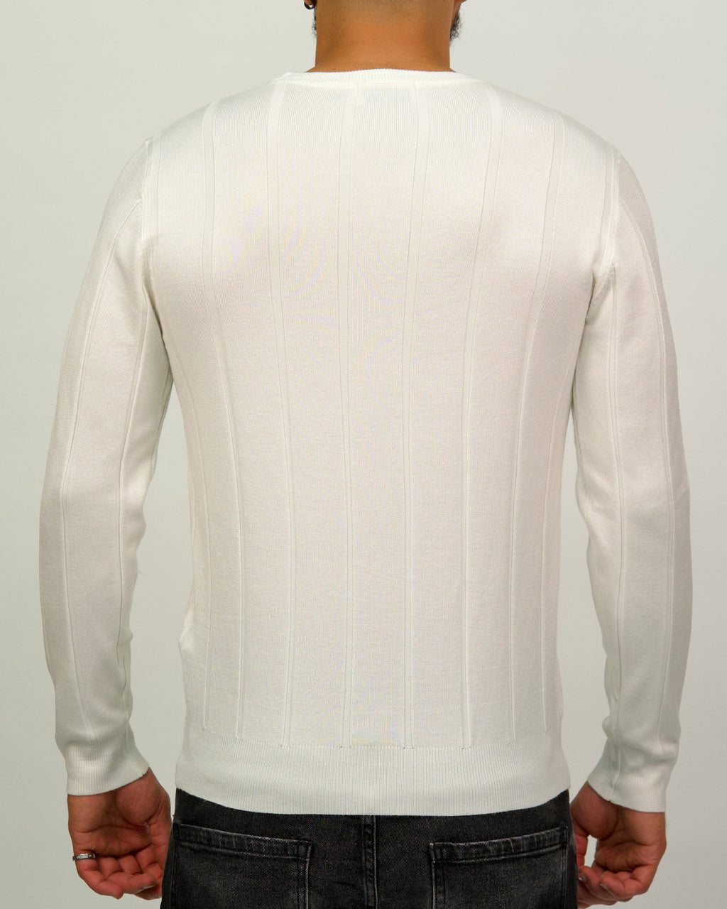 Ribbed Knit Crewneck Sweater