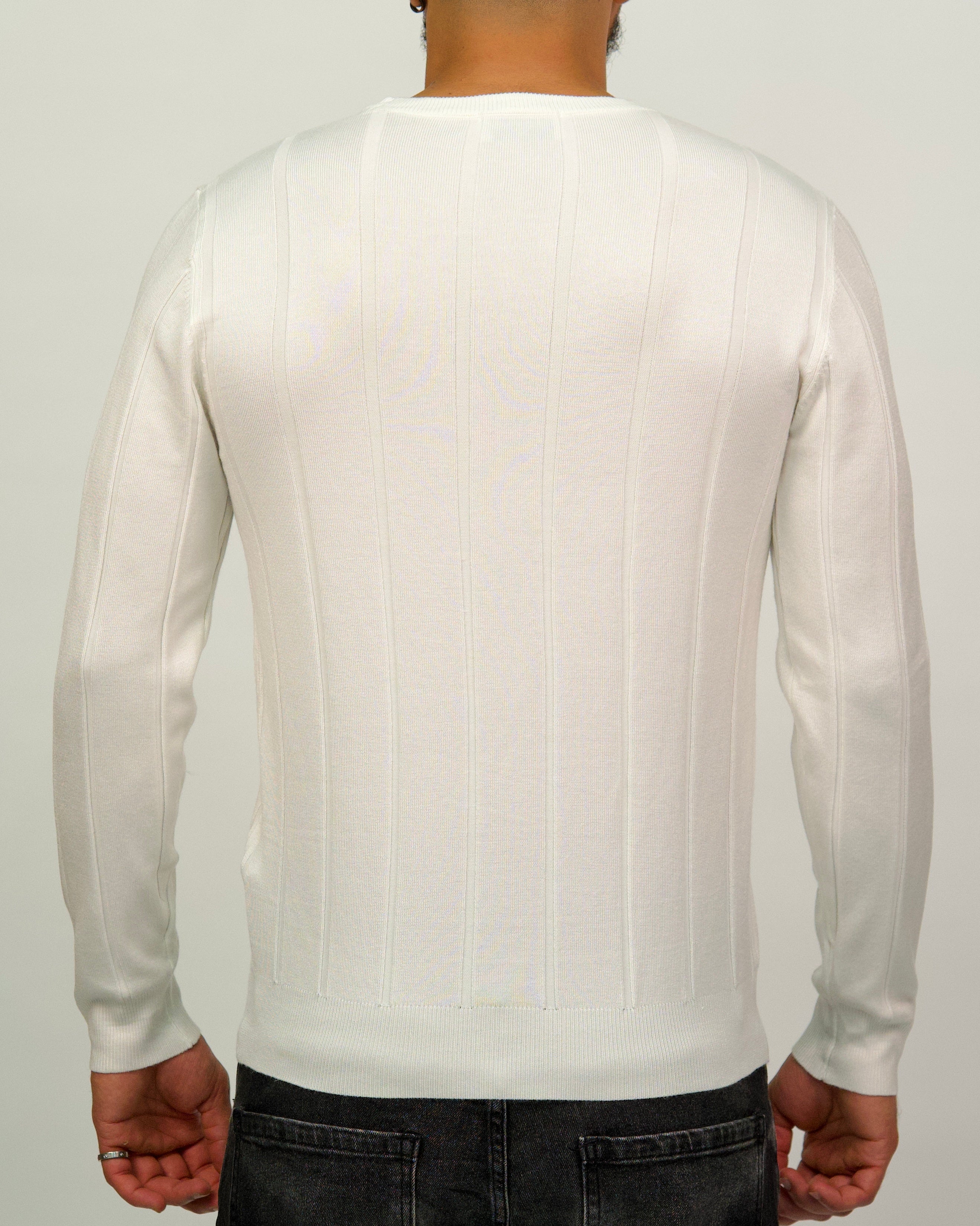 Ribbed Knit Crewneck Sweater