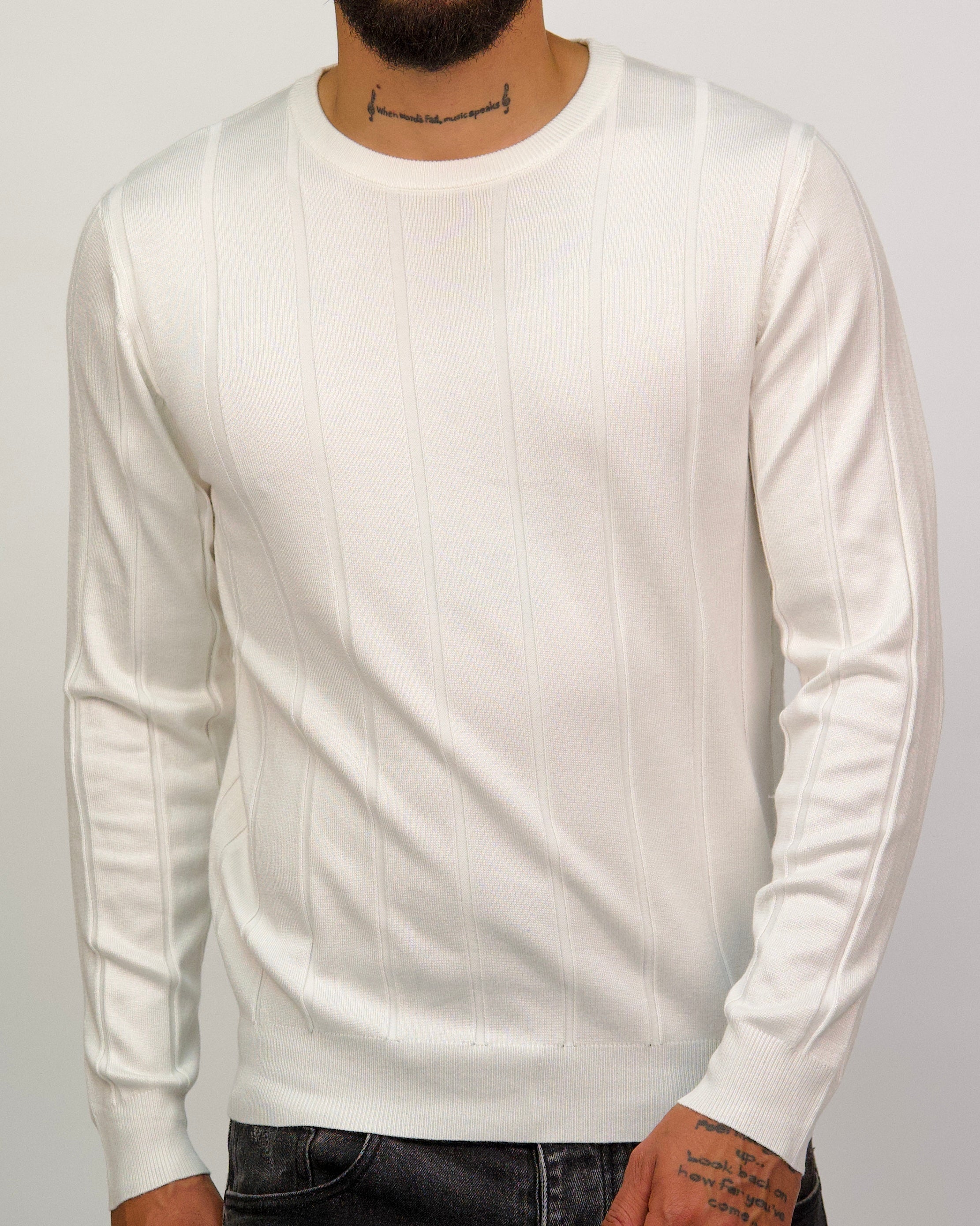 Ribbed Knit Crewneck Sweater