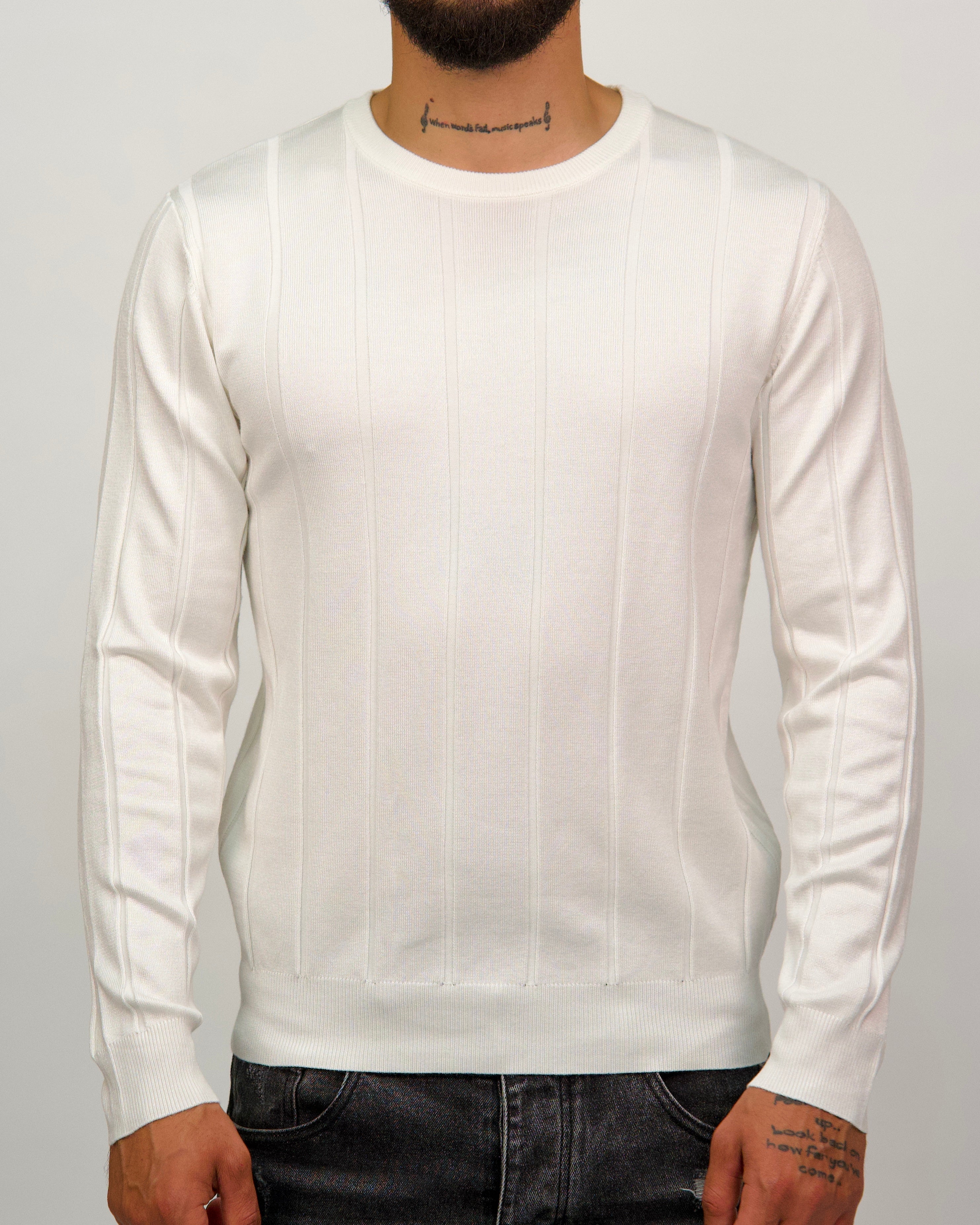 Ribbed Knit Crewneck Sweater