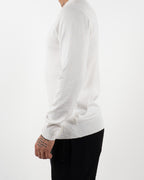 White Textured Quarter Zip Polo