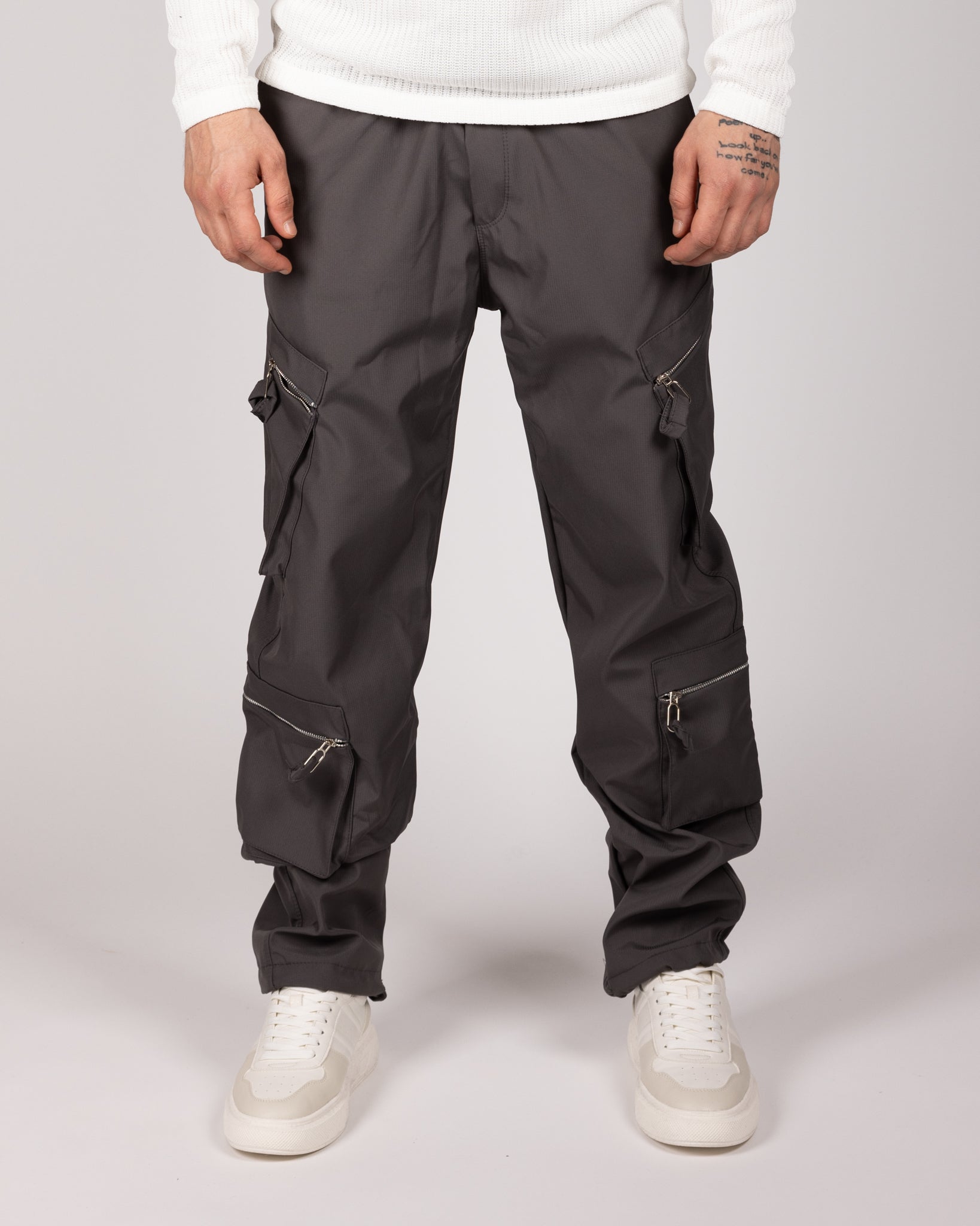 【PORTERNA】Milan Cargo Trousers Milan Satin Cargo Pant - Black – The Noli Shop