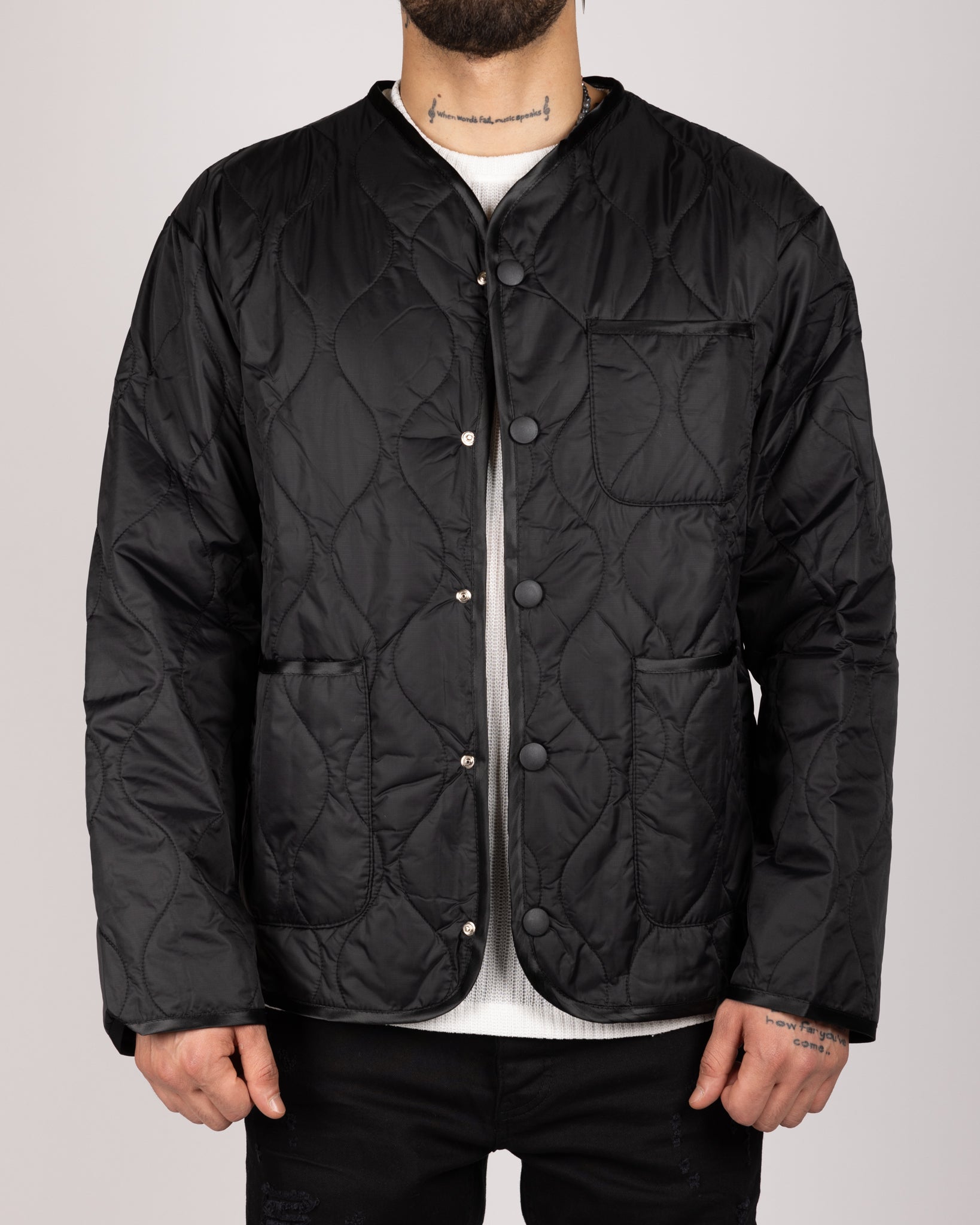 Quilted Lightweight Snap-Button Jacket – Milano Couture