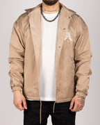 Eiffel Tower Print Coach Jacket Beige