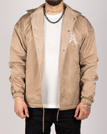 Eiffel Tower Print Coach Jacket Beige