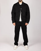 Utility Cargo Jacket & Trousers Set Black