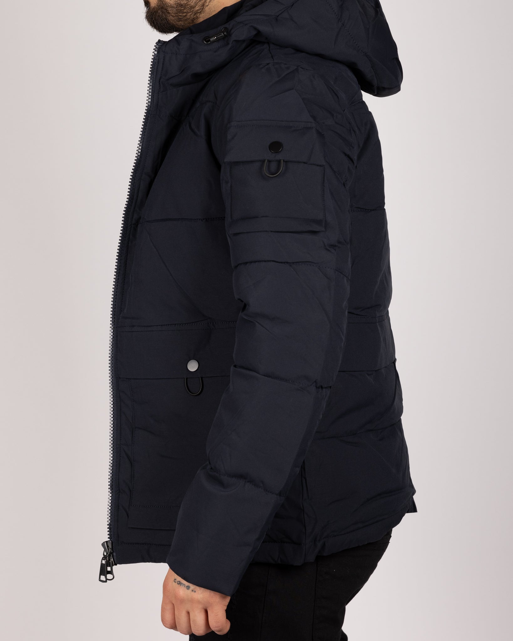 Hooded Puffer Jacket Navy
