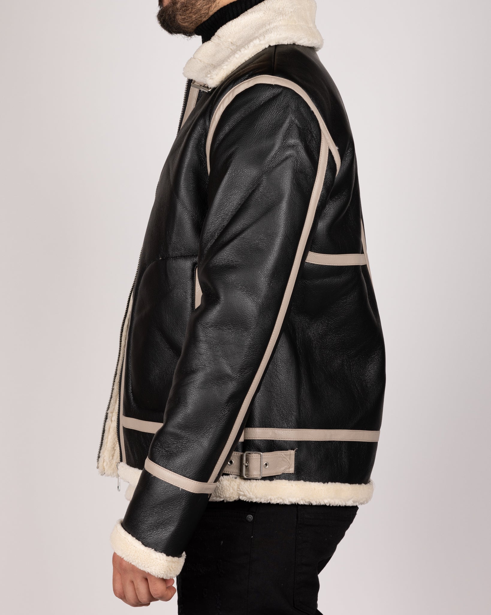 Aviator Bomber Jacket Black