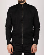 Casual Zip Up Sweater Black
