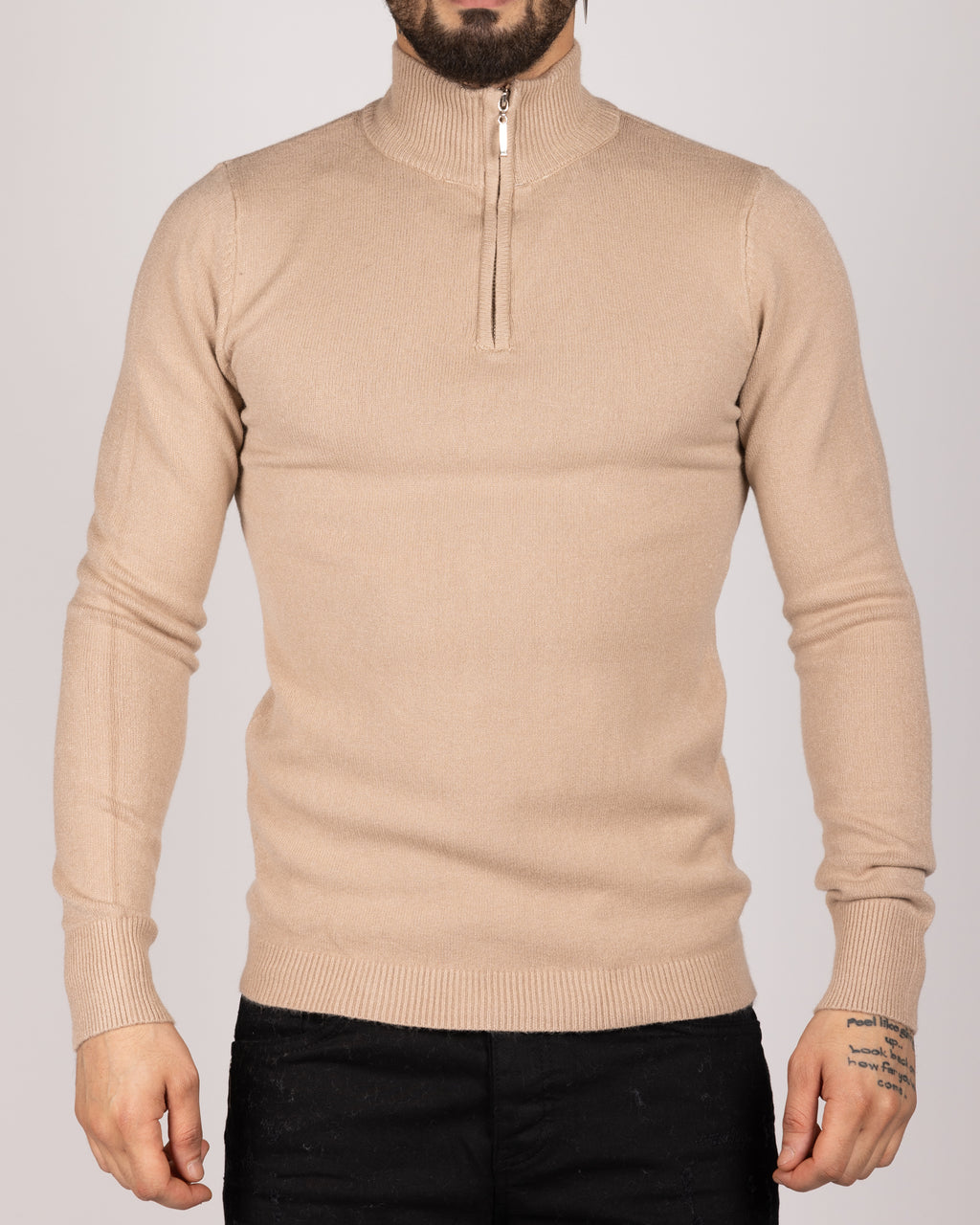 Half Zip Sweater Beige